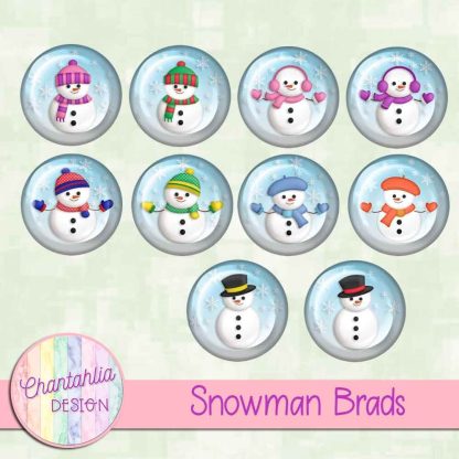 Free brads in a Snowman theme.