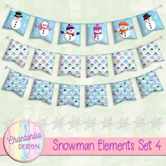 Free design elements in a Snowman theme.