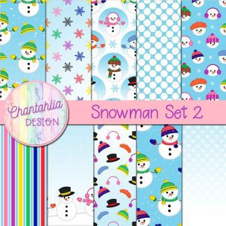 Free digital papers in a Snowman theme.