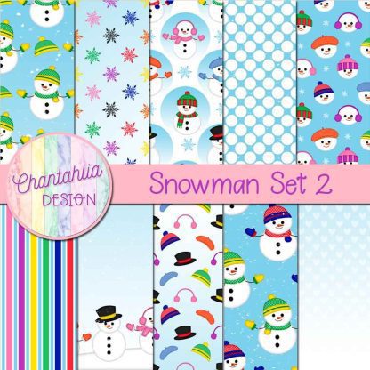 Free digital papers in a Snowman theme.