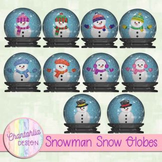 Free snowglobes in a Snowman theme
