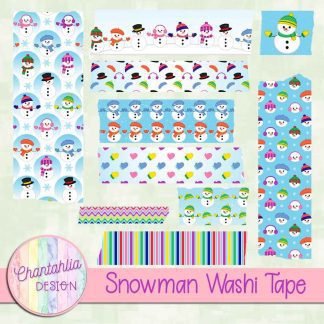 Free washi tape in a Snowman theme.