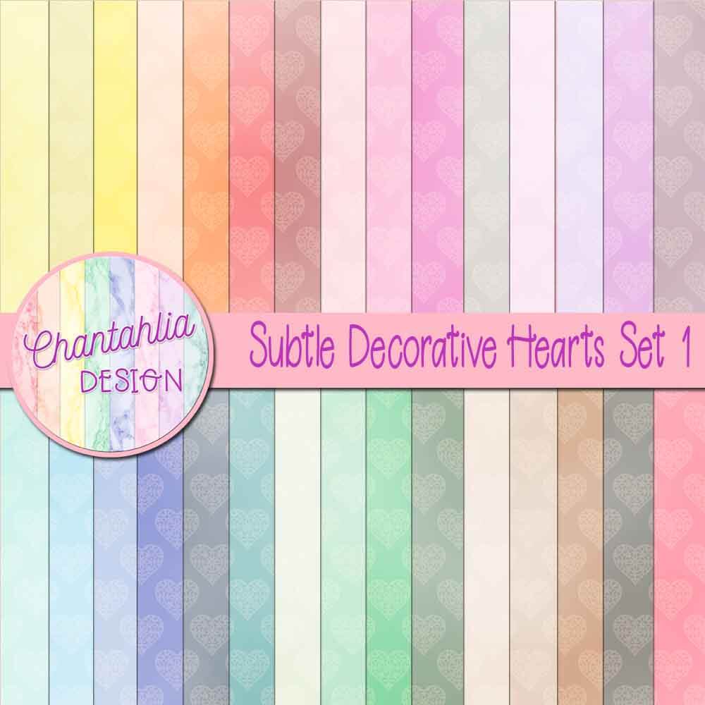 free digital paper backgrounds featuring a subtle hearts design