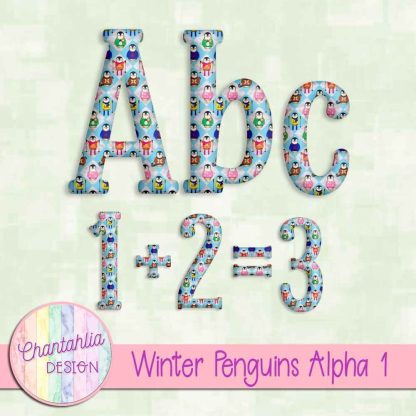 Free alpha in a Winter Penguins theme.