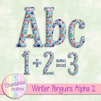 Free alpha in a Winter Penguins theme.