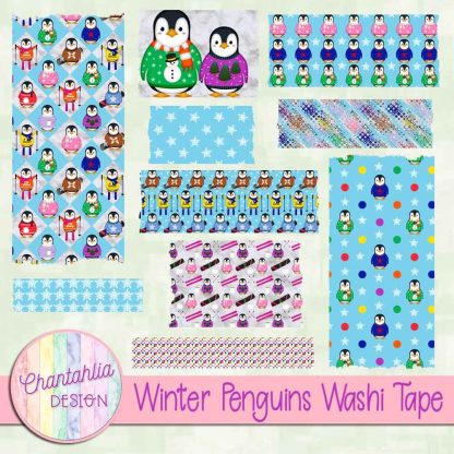 Free washi tape in a Winter Penguins theme