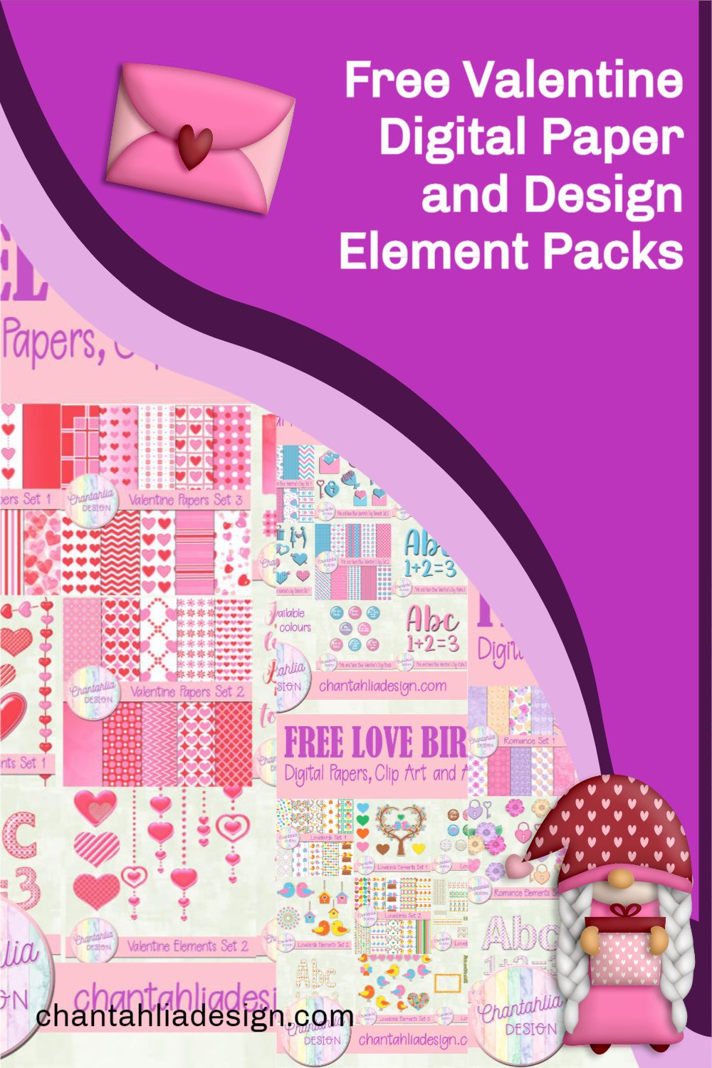 Valentines day pink love element aesthetic romantic background