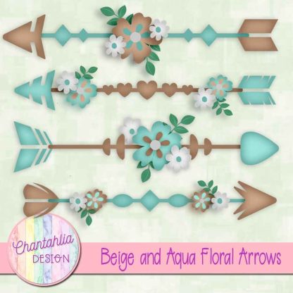 Free beige and aqua floral arrows