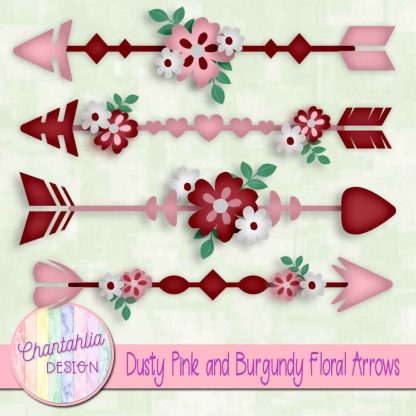 Free dusty pink and burgundy floral arrows