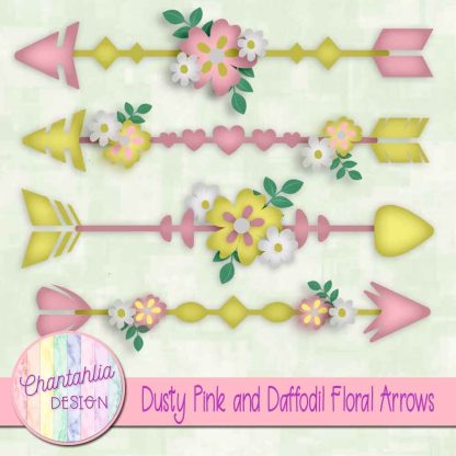 Free dusty pink and daffodil floral arrows