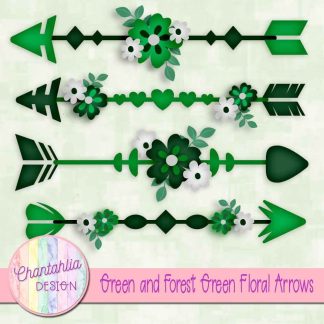 Free green and forest green floral arrows
