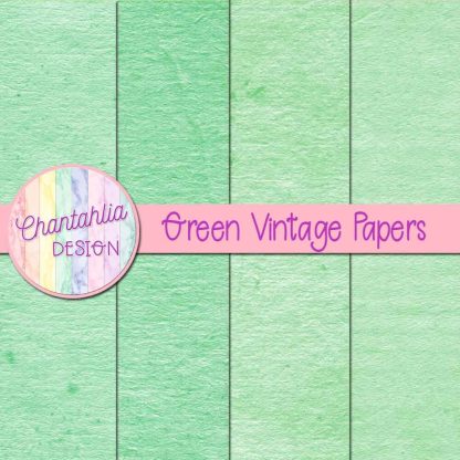 Free green vintage digital papers