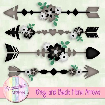 Free grey and black floral arrows