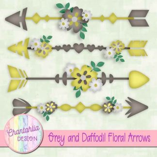 Free grey and daffodil floral arrows