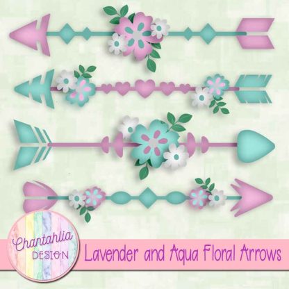 Free lavender and aqua floral arrows