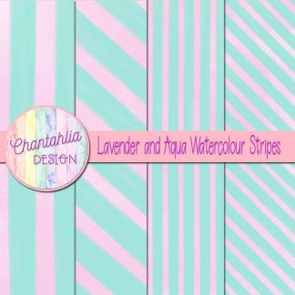 Free lavender and daffodil watercolour stripes digital papers