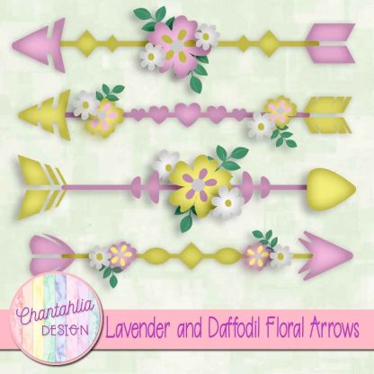 Free lavender and daffodil floral arrows