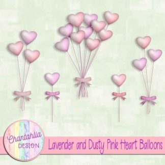 Free lavender and dusty pink heart balloons