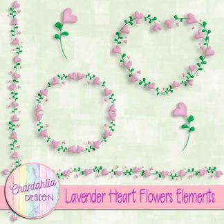 Free lavender heart flowers design elements