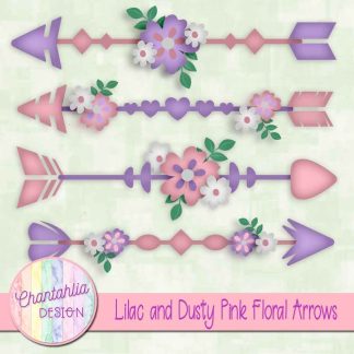Free lilac and dusty pink floral arrows