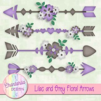 Free lilac and grey floral arrows