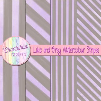Free lilac and grey watercolour stripes digital papers