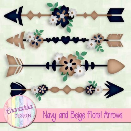 Free navy and beige floral arrows
