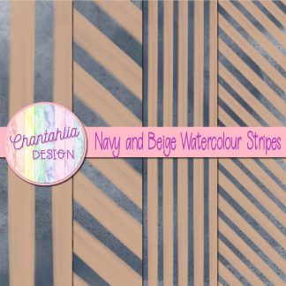 Free navy and beige watercolour stripes digital papers