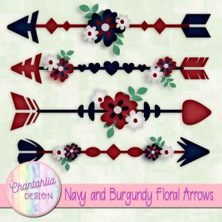 Free navy and burgundy floral arrows