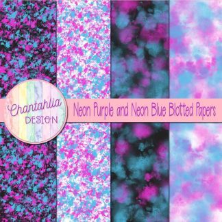 Free neon purple and neon blue blotted papers