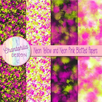 Free neon yellow and neon pink blotted papers