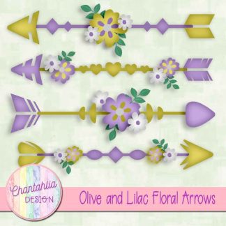 Free olive and lilac floral arrows