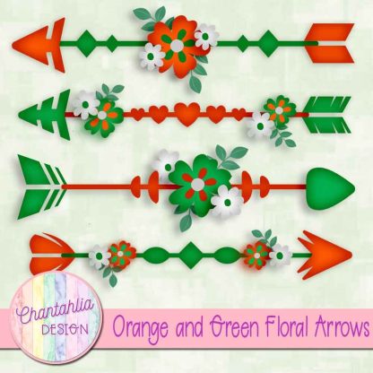 Free orange and green floral arrows