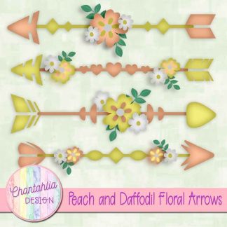 Free peach and daffodil floral arrows