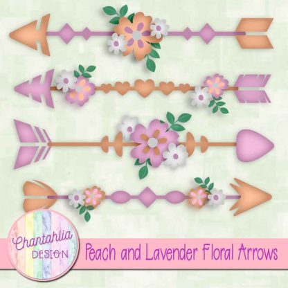 Free peach and lavender floral arrows