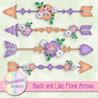 Free peach and lilac floral arrows
