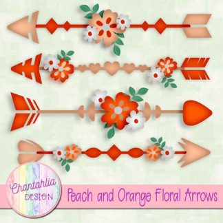Free peach and orange floral arrows
