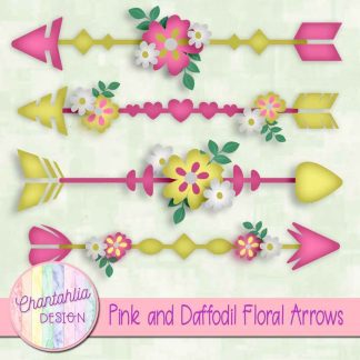 Free pink and daffodil floral arrows