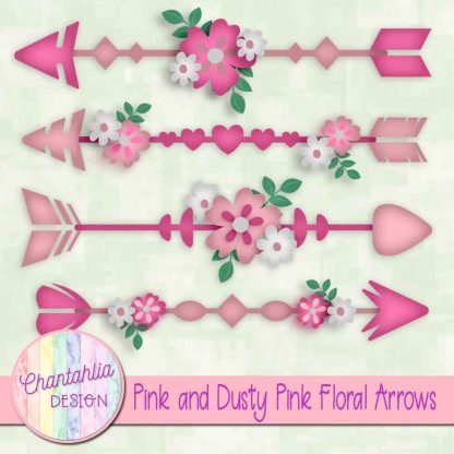 Free pink and dusty pink floral arrows