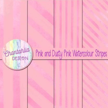 Free pink and dusty pink watercolour stripes digital papers