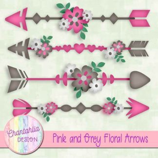 Free pink and grey floral arrows
