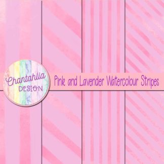 Free pink and lavender watercolour stripes digital papers