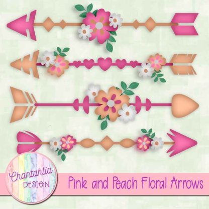 Free pink and peach floral arrows