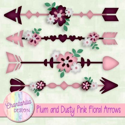 Free plum and dusty pink floral arrows