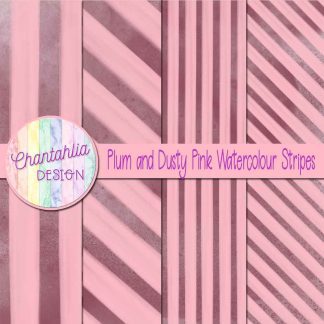 Free plum and dusty pink watercolour stripes digital papers