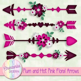 Free plum and hot pink floral arrows