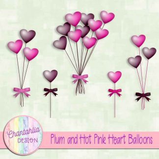 Free plum and hot pink heart balloons