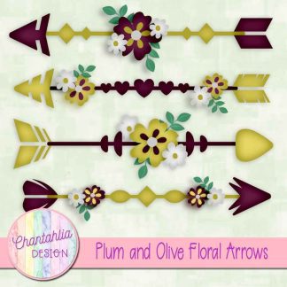 Free plum and olive floral arrows
