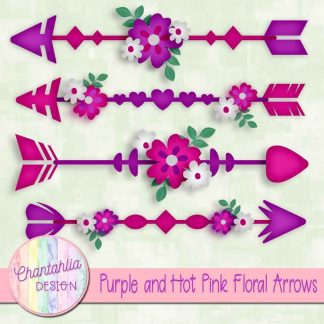 Free purple and hot pink floral arrows