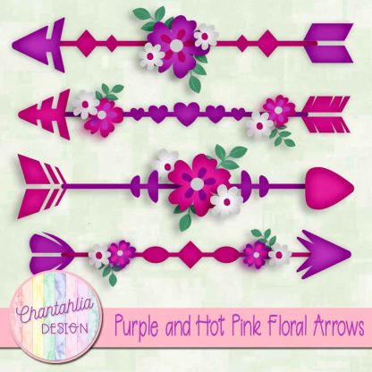 Free purple and hot pink floral arrows